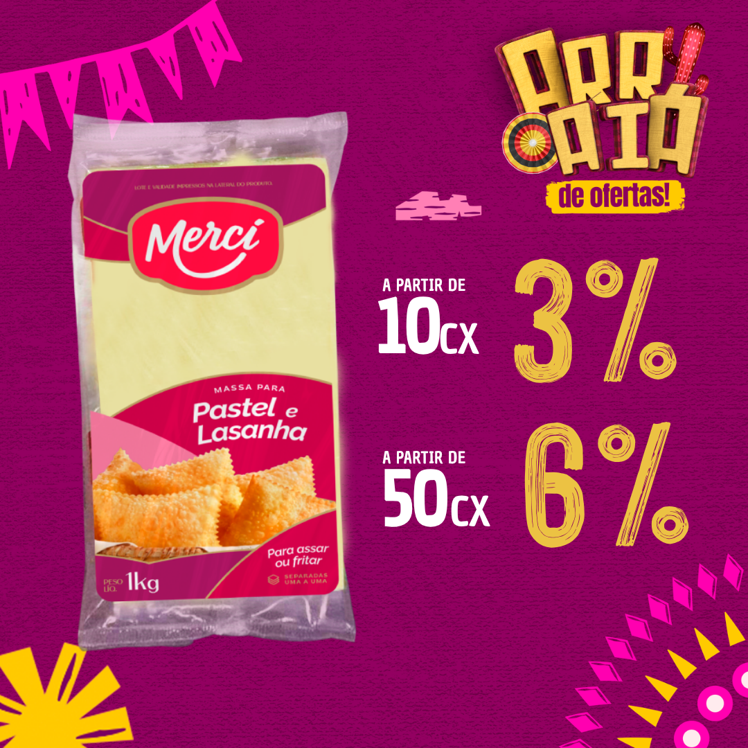 Massa de Pastel Cong 1kg - Merc&iacute;